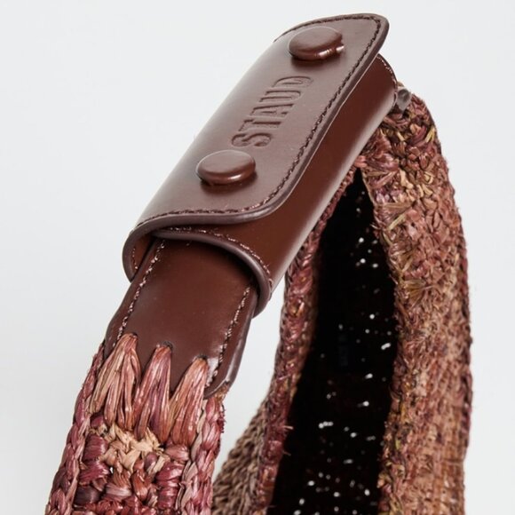 NWT STAUD Moon Raffia Bag, Mahogany - Picture 3 of 5